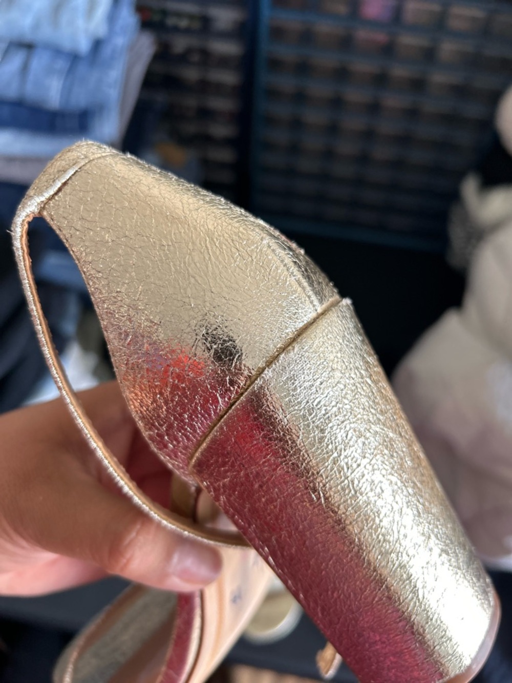 a new day Metallic Gold Block Heel Ankle Strap Sandal - Picture 3 of 6